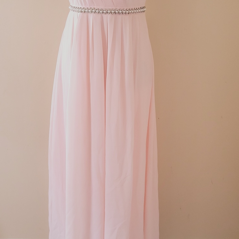 Forever 21 blush embellished maxi dress size large - Picture 2 of 9